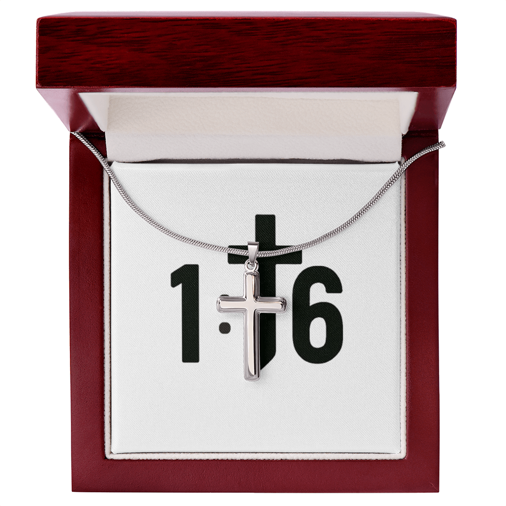 OneSixteen Artisan Cross Necklace With Snake Chain
