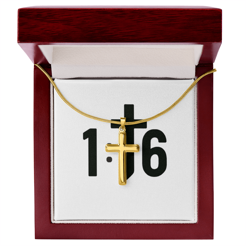 OneSixteen Artisan Cross Necklace With Snake Chain