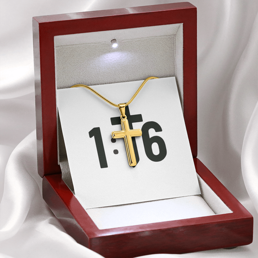 OneSixteen Artisan Cross Necklace With Snake Chain